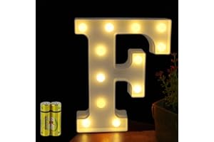 ‎HONPHIER HONPHIER® Buchstaben Lichter Alphabet Lampe LED Brief Beleuchtung Buchstabe Licht Beleuchtete Buchstaben Nachtlichter Dekoration für Geburtstag Party Hochzeit Kinderzimmer (F)