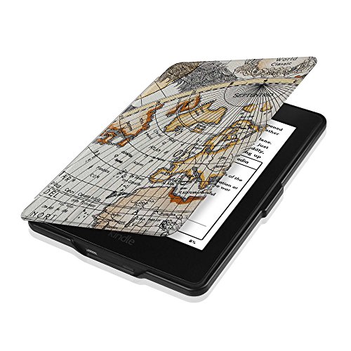 Fintie Kindle Paperwhite Hülle – Die dünnste und leichteste Smartshell Case Schutzhülle Tasche mit auto Sleep / Wake für den neuen Kindle Paperwhite 2016 (mit 300 ppi-Display, 6 Zoll, und integrierter Beleuchtung) und alle Modelle von 2012, 2013, 2014, 2015, Landkarte Design - 8