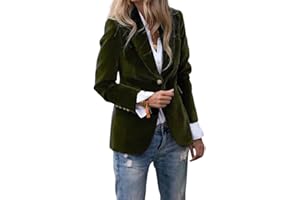 Tomwell Blazer Femme en Velours Côtelé à Manches Longues Veste Costume à Revers Business Devant Ouvert Manteau