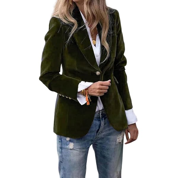Blazer Femme En Velours Côtelé - Veste Costume Chaude Automne-hiver Pour Bureau Et Occasions Habillées