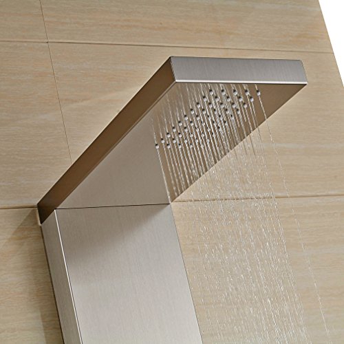 Auralum® Elegant Edelstahl Duschpaneel-Set mit Massagejets & Wasserfall mit LCD Display Wassertemperatur Anzeigen ink. Handbrause - 5