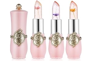 LOPHE Clear Flower Jelly Lipstick, Magic Temperature Color Change Lip Balm, Långvarig fuktgivande läppglansset, Näringsrik Cr
