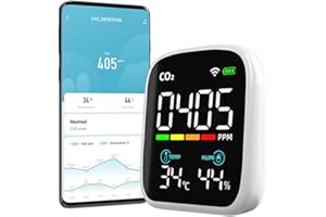 SPORTARC Detector de , detector de dióxido de carbono WIFI con registro de datos de alarma, sensor NDIR preciso que protege tu salud y tranquilidad