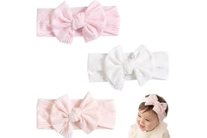 CMUYKIBU 3 Stücke Baby Stirnband Mädchen mit geknotet Stirnbänder,Knoten Stirnband Elastisch Schleifen Turban Haarband Head Wraps für Kinder Kleinkinder Säuglinge