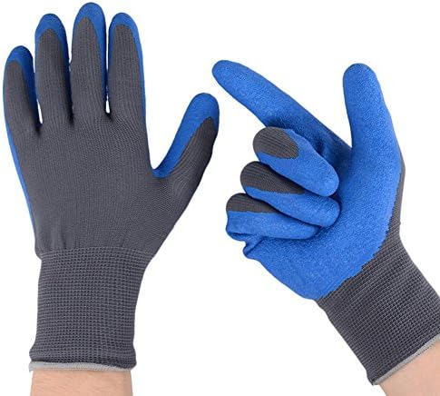 6 Pairs XL Gardening Gloves for Digging Weeding Seeding Poking with Latex Rubber for Women and Men Navy Work Gloves by Zapo