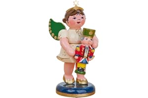 Richard Glässer Seiffen Hubrig Engel mit Nussknacker - 6,5 cm