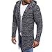 Produktbild Sannysis Herren Slim Fit Pullover Langarm Mantel Mens Hooded Solid Knit Trenchcoat Jacke Outwear Bluse Mittellange Strickjacke