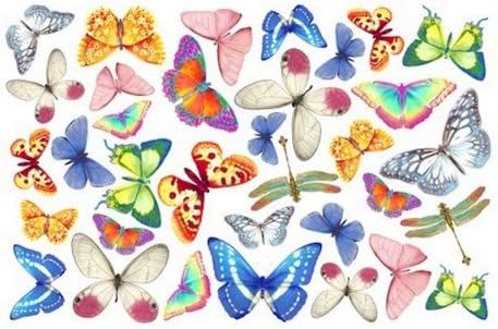 Thermoformable Rubber Foam Board, 30 x 20 cm, Colourful Butterfly/Multi Coloured