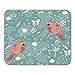 Produktbild AOCCK Gaming Mauspads, Gaming Mouse Pad Abstract Red Cardinal Birds on Blue Swatches Beautiful Berry Branch 11.8"x 9.8" Decor Office Nonslip Rubber Backing Mousepad Mouse Mat