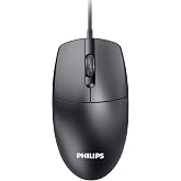 Philips SPK7247 USB Kablolu Optik Mouse - 1.8 Metre Ekstra Uzun Kablo, 1200 DPI Hassasiyet, Ergonomik Ofis ve Ev Tasarımı, Ta
