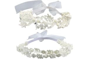 IUDWCG 2 Pcs bandeau pour bébé, ruban gros grain pour bébé fille, bandeau de mariage pour enfant bandeau pour nouveau-né, bandeau dentelle mousseline de soie bandeau élastique pour cheveux