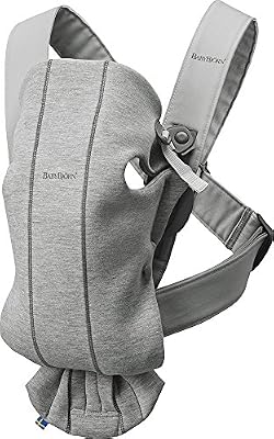BabyBjörn BABYBJÖRN Porte-Bébé Mini, 3D Jersey, Gris Clair