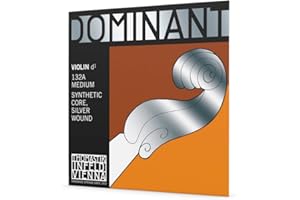 THOMASTIK-INFELD Cordes Thomastik Violon Dominant Noyau plein nylon Ré Argent filé. 4/4; Moyen