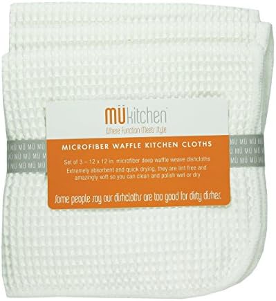 MU kitchenEMW6181804, Man-Made-Material, White, 12" x 12" Dishcloth