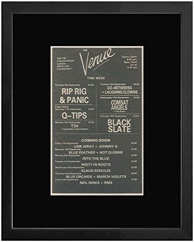 Rip Rig + Panic Q-Tips Black Slate - The Venue 9th-24th Sept 1982 Gigs Framed Mini Poster - 28.5x23.5cm