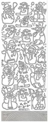 Starform Christmas Peel Off Stickers - 2pcs - Snowman Silver #8516