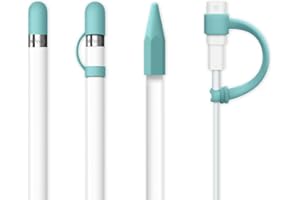 FRTMA [4-Piece] for Apple Pencil Cap/Apple Pencil Tip Cover/Cable Adapter Tether/Apple Pencil Cap Holder for iPad Pro Pencil, Ice Sea Blue