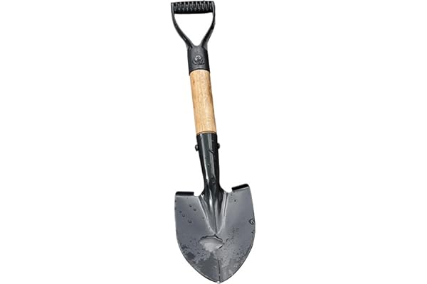 Barnspade, 35 cm rund trädgårdsspade, trädgårdsspade för barn, trädgårdsverktyg för barn med D-handtag för camping strand grävning, trädgård