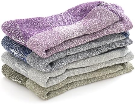 Heoda 2 Pairs Of Wool Women Ski Socks High Performance-Long Hose Thermal Socks (M, Purple,Grey)