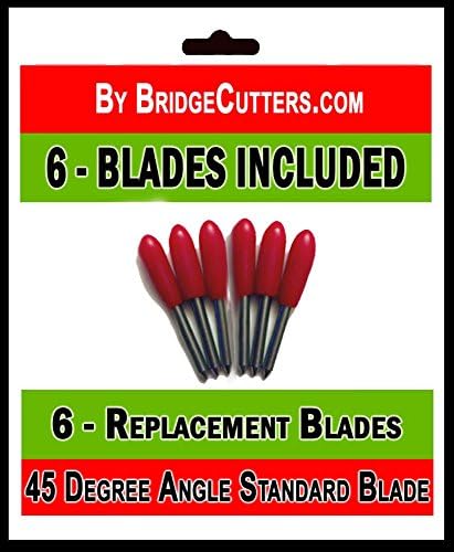 Standard Replacement Cutting Blades for Craft Cutting Machines, Bridge, Cricut, Cricut Air, Cricut Expore, Refine, US Cutter 6 blades