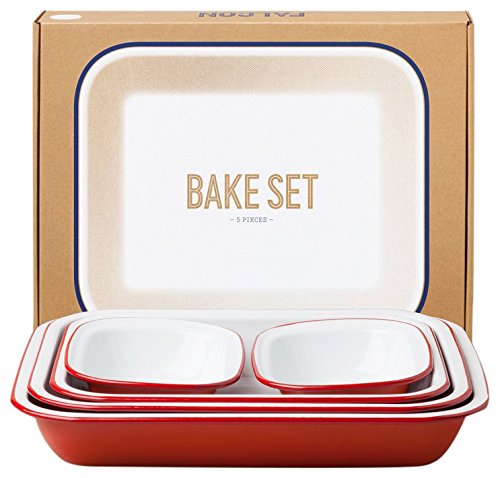 Falcon Enamelware Bake Set Pillarbox Red, Great Home and Cookware Accessory Range