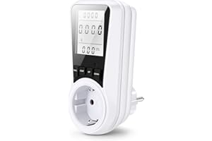 VVHIPPO Wattmètre Prise Compteur d'Énergie, Mesure Consommation Electrique avec 7 Modes Surveillance et Écran LCD Rétroéclairé, Prise Consommation Electrique pour Économie d'Energie, Puissance Maximum 3680W