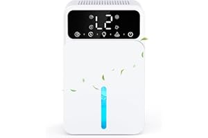 SENTICUM Luftentfeuchter, 1500 ml Elektrischer Luftentfeuchter, mit Timer, Abschaltautomatik, Schlafmodus, 7 Farbiges Licht, tragbar, kleiner Entfeuchter für Wohnmobil, Schlafzimmer, Badezimmer, Schrank, Weiß