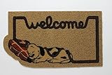  Felpudo Entrada Casa Original Divertido Fibra Perro Durmiendo Welcome 40x70