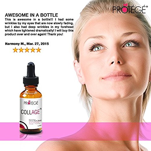 Überbestände! Anti-Aging Kollagen Serum – COLLAGE – Anti-Falten Maske vermindert feine Linien und Hyperpigmentation + hellere Haut + jüngeres Aussehen mit strahlenden Glanz + Niacin Amid + Vit C + Hyaluronsäure - 5