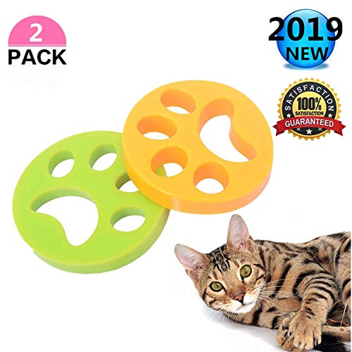 Preisvergleich Produktbild QYHT 2pcsTierhaarentferner für Wäsche - Ungiftig, Wiederverwendbar, Zum Entfernen Von Haaren Von Hunden und Katzen auf Kleidung in Der Waschmaschine - (grün + gelb)