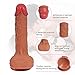 Produktbild SEYOU Pure Zwei-Layer-Silikon Dildo Soft Outside und Firm Inside Penis mit starken Saugnapf Real Dong Penis Nachbildung, 21cm lang Ø3.8cm (Fleisch)