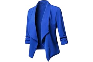 Iuyhau Womens Casual Blazers Jackets Lapel Open Front Long Sleeve Work Office Cardigan Lightweight Business Lounge Dressy Blazer Outfit for Work