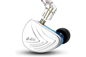 YINYOO KZ AS16 Audífonos Auriculares 8equilibrado Armadure 8BA Auricular, Auriculares In Ear Monitor con 2pin Auriculares Cable Desmontable(Azul sin Mic)