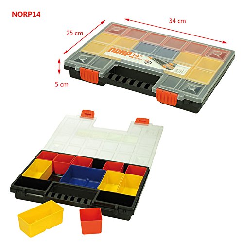 Sortimentskasten Organizer Kleinteilekoffer 340x250x50mm mit Einsatzboxen Sortimentskiste Kleinteilemagazin Sortimentskoffer Kunststoff Sortierbox Sortierkiste Sortierkasten Fachkasten Angelkiste Box Kiste Kasten