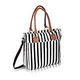 Wickeltaschen von nimnik | Windel Tasche w/Wickelauflage | Designer Staubbeutel für Mädchen Jungen Zwillinge | schwarz Streifen - 3