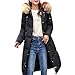Produktbild Lang Daunenjacke Damen Briskorry Frauen Winter Warme Kunstpelz Daunenmantel Übergangsjacke Mit Kapuze Verdickung Schlank Lang Lammy Jacke Mantel