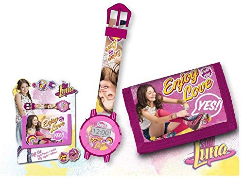 Kids Soy Luna Set Composto da Orologio e Portafoglio, Colore: Rosa