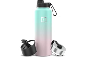 IRON °FLASK Edelstahl Trinkflasche mit Strohhalm - 650/950/1200/1800 ml - Kohlensäure Geeignet Auslaufsicher Doppelwandig Isoliert Thermosflasche BPA-Freie - Wasserflasche Sport Gym Fitness Reisen Kinder