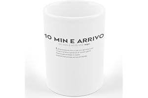 AL PRODUCTION Tazza Mug 10 MIN E ARRIVO DESCRIZIONE DIVERTENTE - Tazza regalo di compleanno - Divertente - Humor