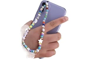 PTNKUIIY Handykette Perlen Bunt Handyanhänger, Böhmische Anti-Verlorene Handykette Mond Stern Telefon Anhänger Perlen Telefon Kette Strap Perlenkette Handy Charm Schlüsselanhänger Dekoration