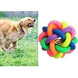 Hundespielzeug Haustier Knotenball Gummiball Wurfball Hundeball Glöckchen Ball 7cm