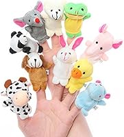 Kuhu Creations Animal Finger Puppet, Multi Color (Pack of 10)