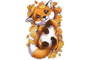 RICUVED 5D Diamond Painting Renard, Kit de Peinture Diamant Animal Complet, DIY Diamant Peinture Kit, Diamant Arts Craft Canevas Artisanat Maison Décoration Murale 30x40cm