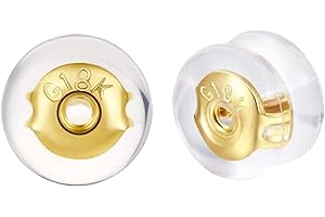 AABDTYYD 18K Gold Earring Backs for Stud,Silicone Earring Backs Earring Backings,20 Pairs Earring Backs Clutches, Butterfly Earrings Back,Locking Secure Earring Backs for Studs.