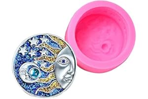 TBRAND Stampo in silicone per sapone con sole luna e stelle, per sapone e sapone fatto a mano, per bar lozioni, bombe da bagno, gesso di Parigi, resina