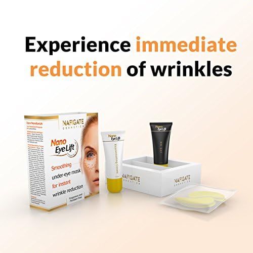 Nano Eye Lift - Anti Wrinkle Mask & Cream - Smoothing Under-Eye Mask for Instant Reduction of Fine Lines and Deep Wrinkles with Hyaluronic Acid and and Nourishing Cream - All in One