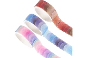 YUBX 9/16" Punto Washi Tape Set Dekoracyjna taśma klejąca Washi Glitter Naklejka dekoracyjna 300 punktów 3 rolki do DIY Crafts Scrapbooking (Crystal Candy)