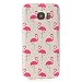Produktbild iprotect Samsung Galaxy S7 TPU Softcase Schutzhülle kleine Flamingo-Parade Pink auf Weiß