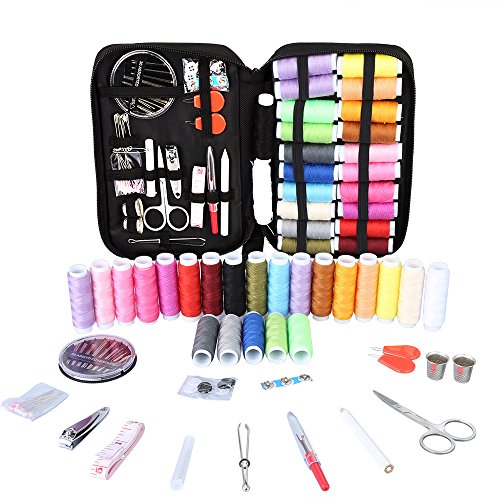 Kit de Costura, Vegbirt Coser Accesorios 91 piezas Accesorios de costura con funda para el viajes y hogar y emergencias