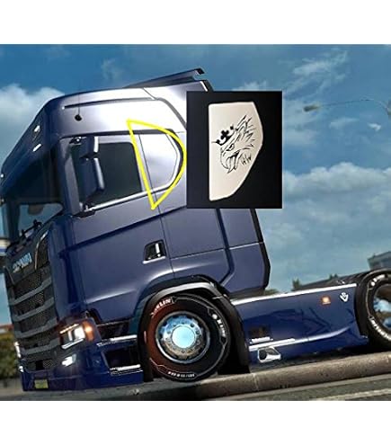 2 Ailettes Décoratives Acier Inoxydable Pour Camion Scania R - 190x85mm - Poli Avec Adhésif